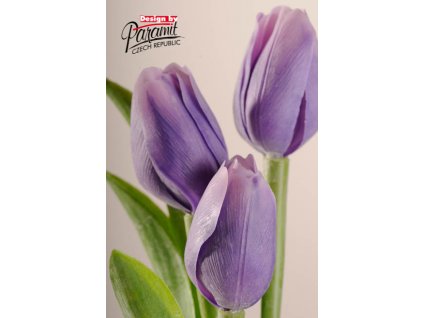 Dekorativní květina francouzský tulipán fialovo bílá - Paramit - 107V2