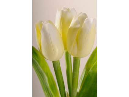 107W Francouzský umělý tulipán bílý 40 cm