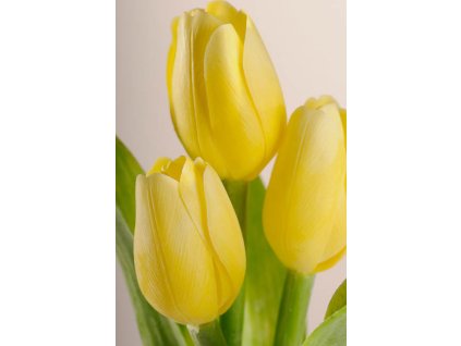 107Y1 Francouzský umělý tulipán světle žlutý 40 cm