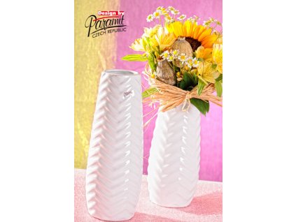 12073 30 W Bílá váza Adelin 30 cm Paramit