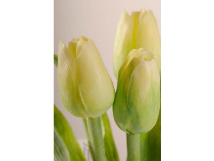 107G1 Francouzský umělý tulipán světle zelený 40 cm