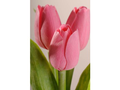 107P1 Francouzský umělý tulipán světle růžový 40 cm
