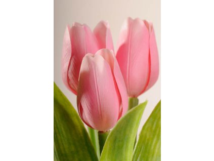 107P6 Francouzský umělý tulipán něžně růžový 40 cm