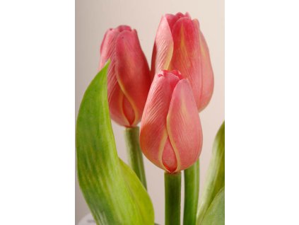 107R4 Francouzský umělý tulipán červeno žlutý 40 cm