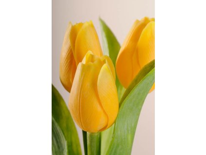 107Y2 Francouzský umělý tulipán jasně žlutý 40 cm