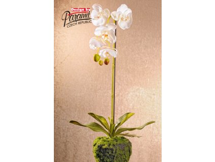 F71423 umělá květina orchidea 58 cm bílá
