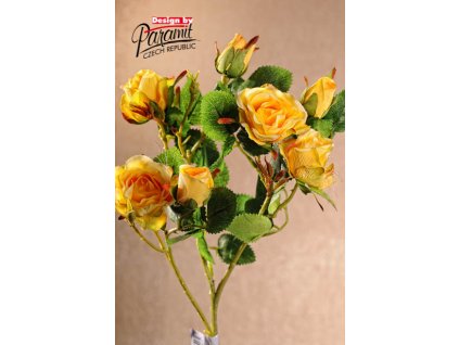 F74001 umělé růžičky 65 cm zluté