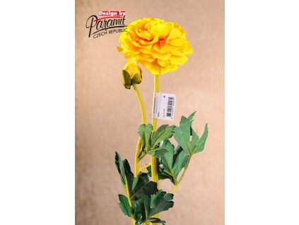 F82047 umělá květina pryskyřník 49cm žluta