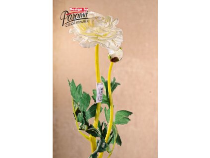 F82048 umělá květina pryskyřník 49cm bilá