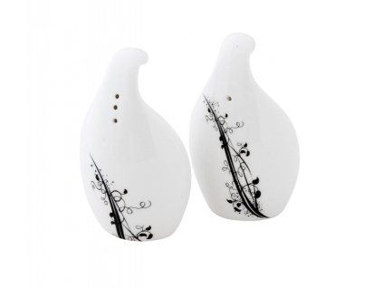 Porcelánová menáž sůl/pepř Plamen BLACK - by inspire