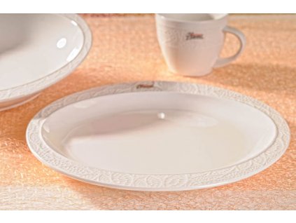 Lísteček jídelní talíř bílý 25 cm
