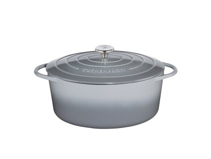 Litinový hrnec oválný PROVENCE šedý - 33 cm - Küchenprofi - 0402001933