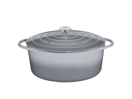 Litinový hrnec oválný PROVENCE šedý - 35 cm - Küchenprofi - 0402001935