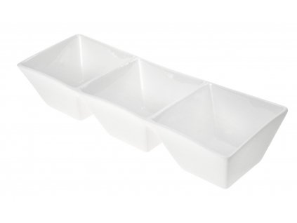 Porcelánová trojmiska Quadro 25 cm bílá - by inspire