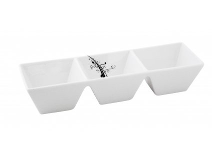 Porcelánová trojmiska Quadro 25 cm BLACK - by inspire