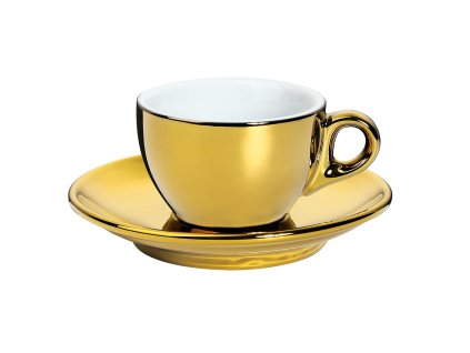 215267 ROMA Zlatý silnostěnný šálek s podšálkem 50 ml CILIO