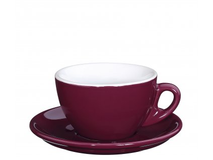 ROMA Šálek s podšálkem 100 ml vínově červený