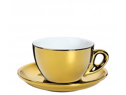 ROMA Šálek s podšálkem 100 ml zlatý