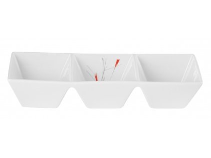 Trojmiska Quadro 25 cm IRIS - bílá/červená/šedá - by inspire