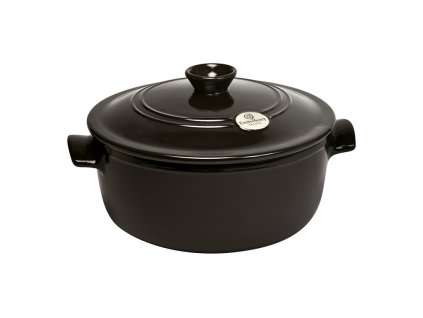 Hrnec kulatý s poklicí 30 cm - pepřová - Emile Henry - 794570