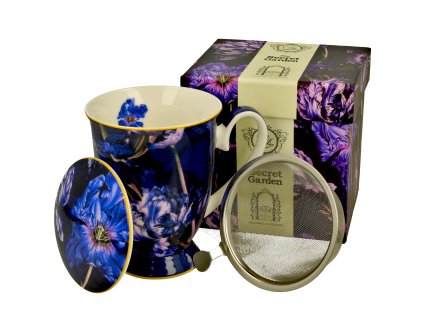 VIOLET TULIPS Hrnek se sítkem a víčkem 325 ml DUO