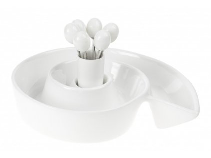 Porcelánová miska na olivy 21 cm PURE - bílá - by inspire