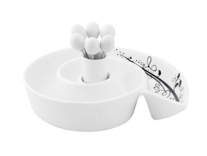 Porcelánová miska na olivy 21 cm BLACK - by inspire 7706-00-02