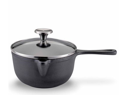 0401051018 - Litinový hrnec s pokličkou PROVENCE černý 18 cm - Küchenprofi