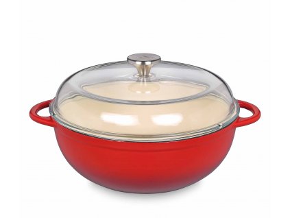 0402601428 - Litinový hrnec s poklicí MARMITE PROVENCE červený 28 cm - Küchenprofi