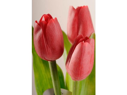 107R1 Francouzský umělý tulipán červený 40 cm
