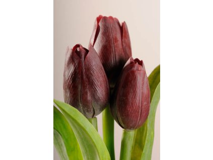 107R5 Francouzský umělý tulipán temně červený 40 cm