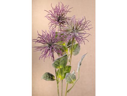 F225 L Umělá květina XANTHIUM fialová 80 cm