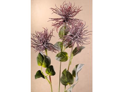 F225 R Umělá květina XANTHIUM červená 80 cm