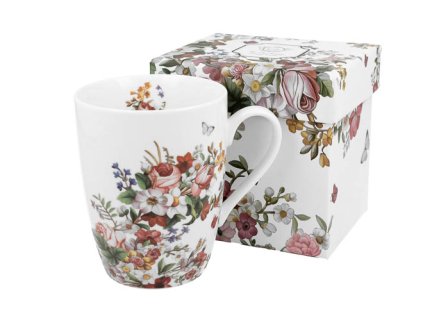 VINTAGE FLOWERS WHITE hrnek 300 ml bez sítka a víčka