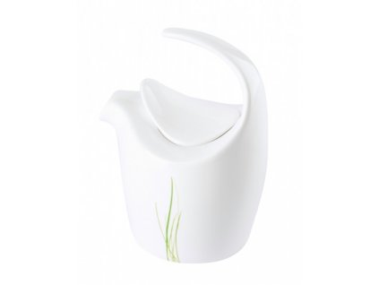 Porcelánová mléčenka 9 x 12 cm GRASS - bílá/zelená - by inspire