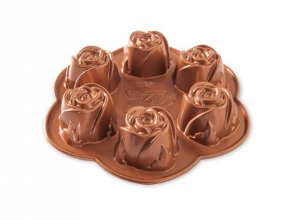 85148 Forma na muffiny Růžičky 500 ml 6 ks měděná