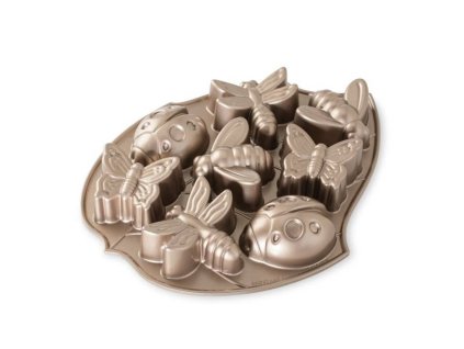 53037 Forma na mini bábovky Broučci a motýlci 1200 ml 8 ks karamelová