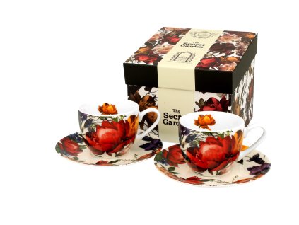 White roses Šálek s podšálkem 110 ml set 2 ks od DUO