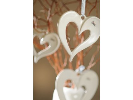 AMORE srdce bílé 16 cm
