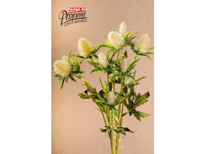 F221 W Umělá květina Eryngium bílá 68 cm
