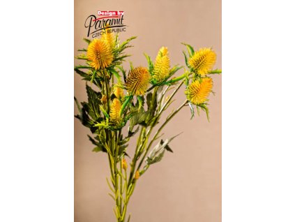 F221 Y Umělá květina Eryngium žlutá 68 cm
