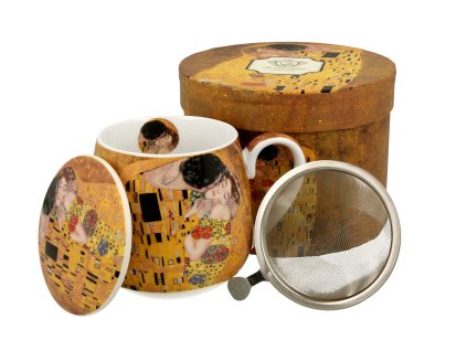 kubek baryka 430 ml z zaparzaczem the kiss by gustav klimt 1