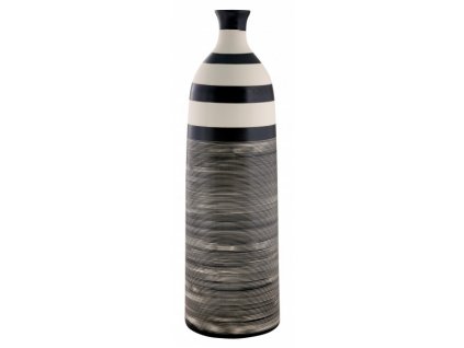 Váza 13,5 x 13,5 x 44 cm bílá/černá - by inspire