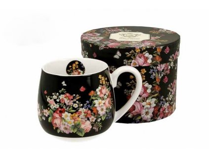 H196 WINTAGE FLOWER BLACK Hrnek baculka na čaj 430 ml od DUO