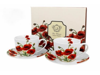 H226 CLASSIC POPPIES Šálek s podšálkem 280 ml set 2 ks