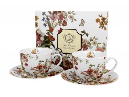 H294 VINTAGE FLOWERS WHITE šálek s podšálkem 250 ml od Paramit.