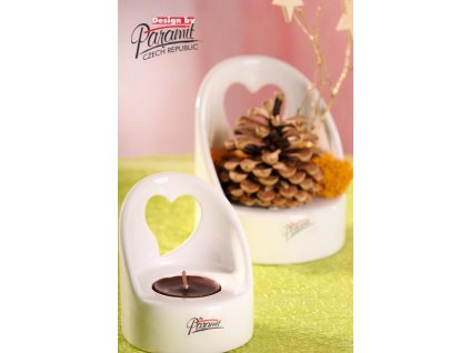 11039 9 Porcelánový bílý svícen 9 cm od Paramit.
