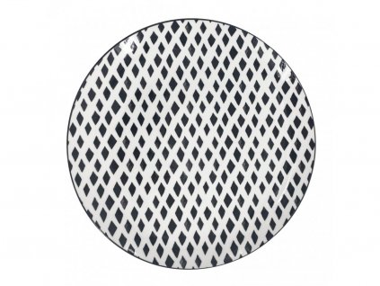 BLACKLINE Mělký talíř 26,5 cm bílý/černé káry