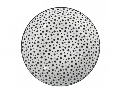 A482 PU 00 Polévkový talíř s černými puntíky z kolekce BLACKLINE od by inspire