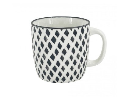 A486 5A 00 Černobílý hrnek na kávu 150 ml s motivem káry z kolekce porcelánu BLACKLINE od by inspire